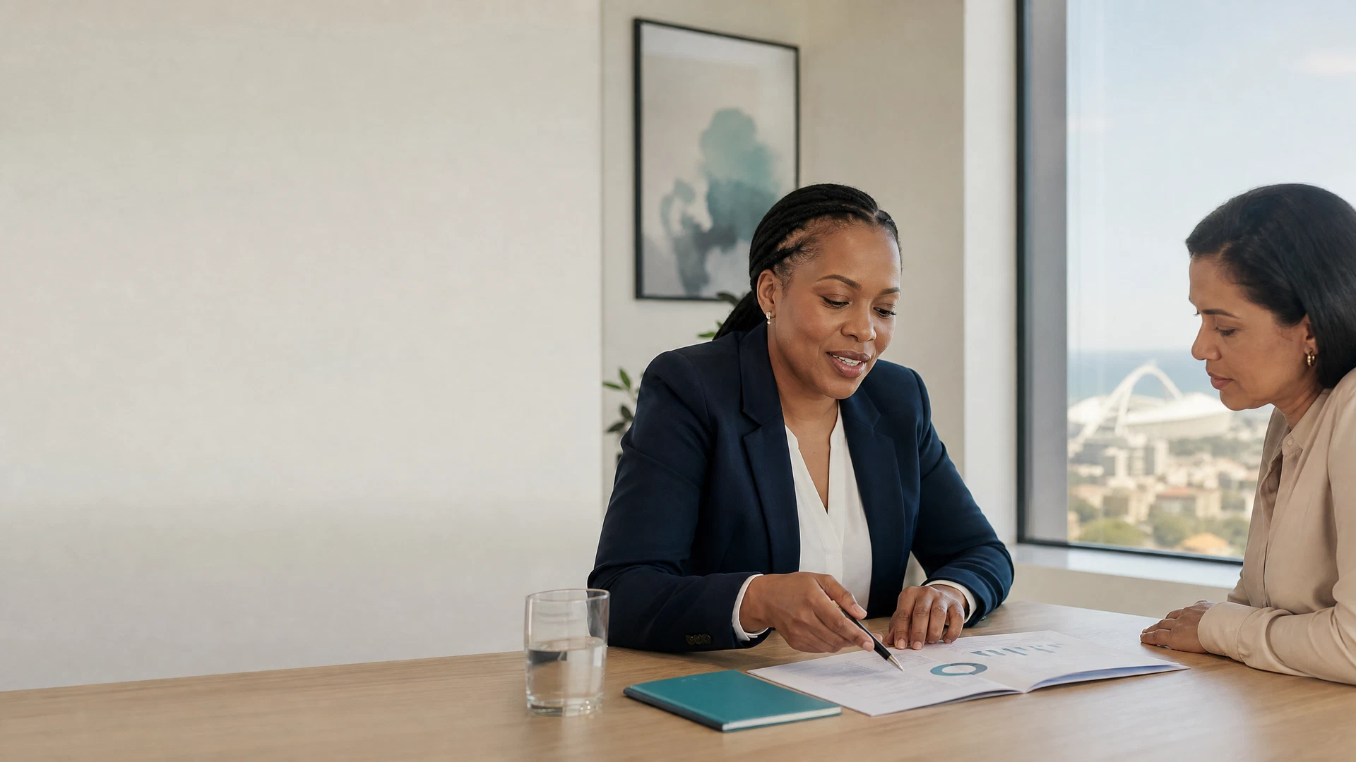 Professional financial documents in a South African business setting